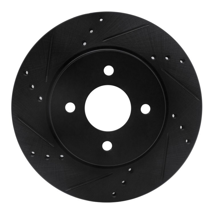 633-67065L Drilled/Slotted Brake Rotor [Black], 2011-2019 Infiniti/Nissan, Position: Front Left