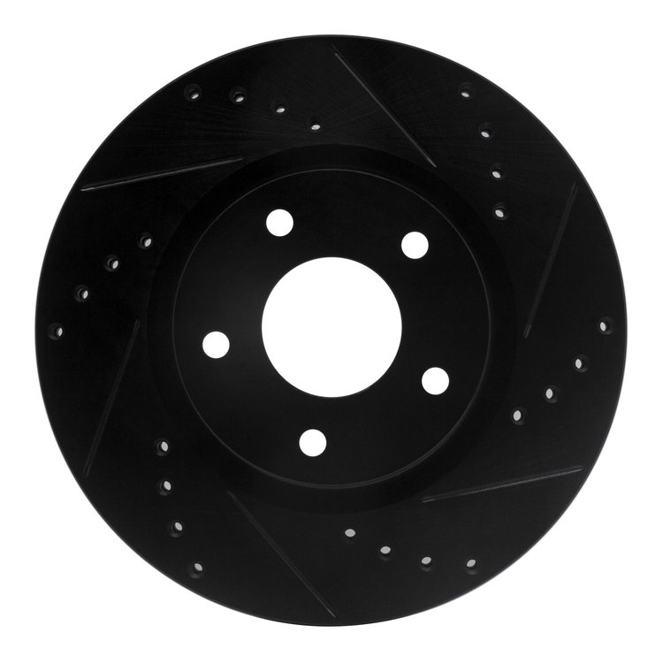 633-67066R Drilled/Slotted Brake Rotor [Black], Fits Select Infiniti/Nissan, Position: Front Right