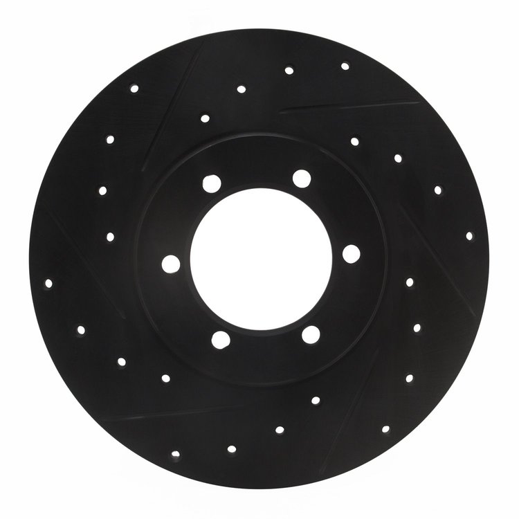 633-67075L Drilled/Slotted Brake Rotor [Black], 1978-1982 Infiniti/Nissan, Position: Front Left