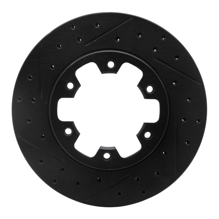 633-67078L Drilled/Slotted Brake Rotor [Black], 1983-1985 Infiniti/Nissan, Position: Front Left