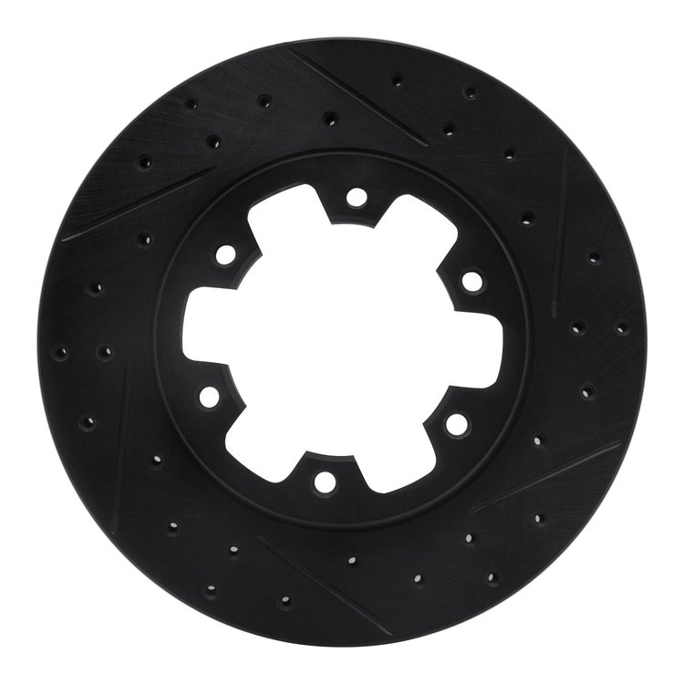 633-67078R Drilled/Slotted Brake Rotor [Black], 1983-1985 Infiniti/Nissan, Position: Front Right