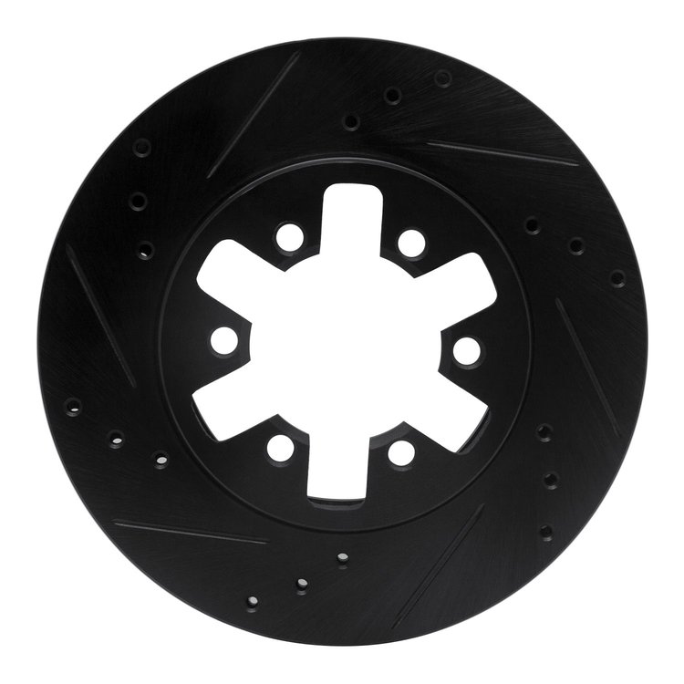 633-67079L Drilled/Slotted Brake Rotor [Black], 1985-2012 Infiniti/Nissan, Position: Front Left