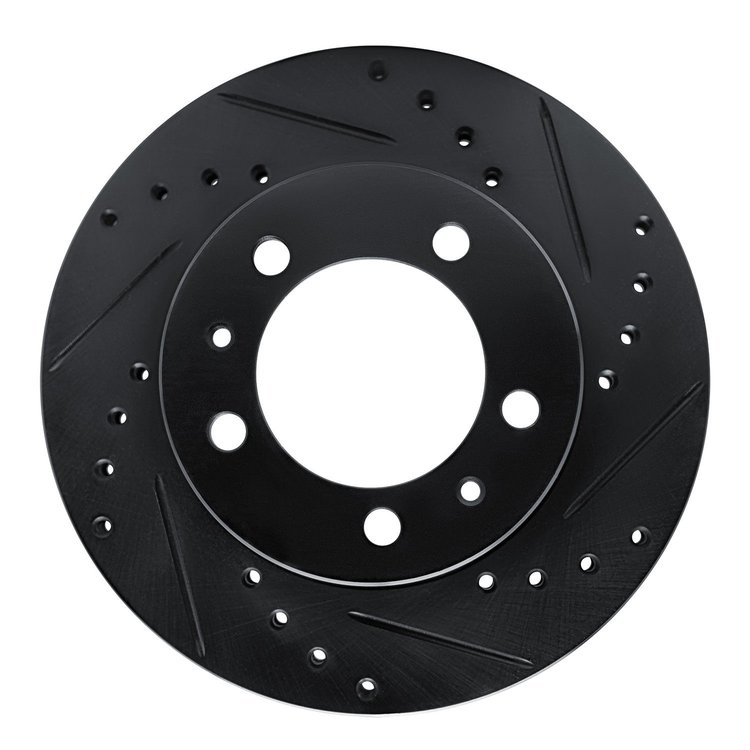 633-67082R Drilled/Slotted Brake Rotor [Black], 1987-1988 Infiniti/Nissan, Position: Front Right