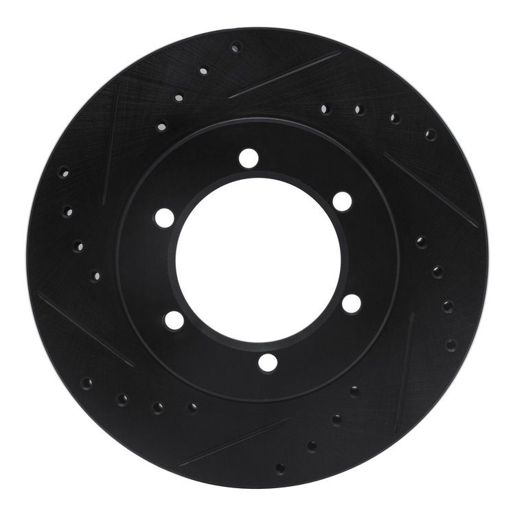 633-67085L Drilled/Slotted Brake Rotor [Black], 1998-2015 Infiniti/Nissan, Position: Front Left