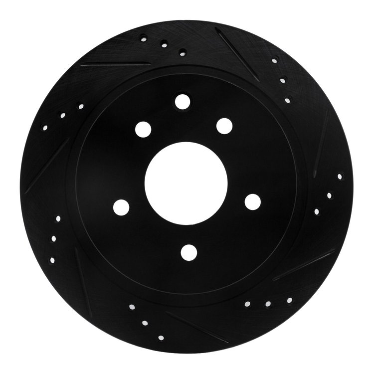 633-67088R Drilled/Slotted Brake Rotor [Black], Fits Select Multiple Makes/Models, Position: Rear Right