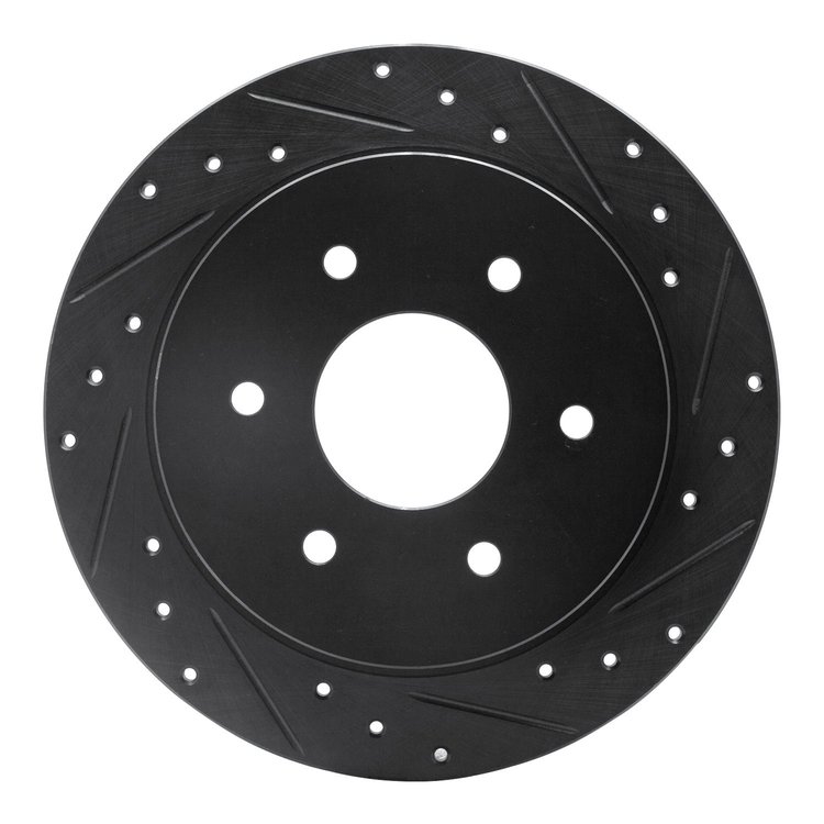 633-67090R Drilled/Slotted Brake Rotor [Black], 2004-2015 Infiniti/Nissan, Position: Rear Right