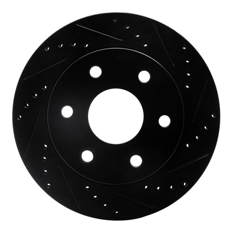 633-67091R Drilled/Slotted Brake Rotor [Black], 2004-2005 Infiniti/Nissan, Position: Front Right