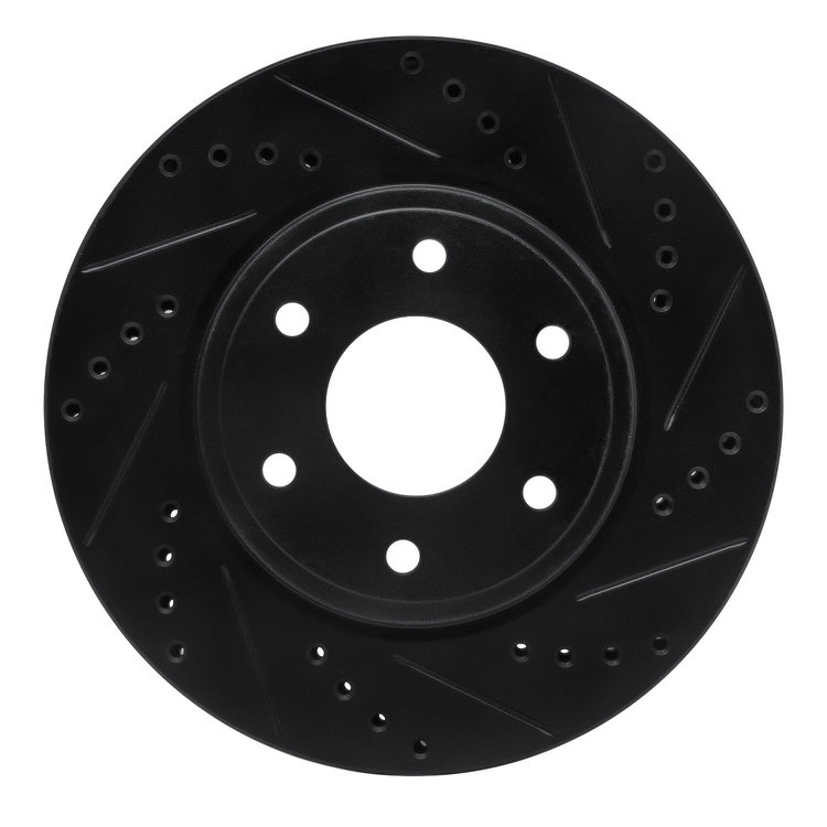 633-67095R Drilled/Slotted Brake Rotor [Black], 2005-2021 Multiple Makes/Models, Position: Front Right