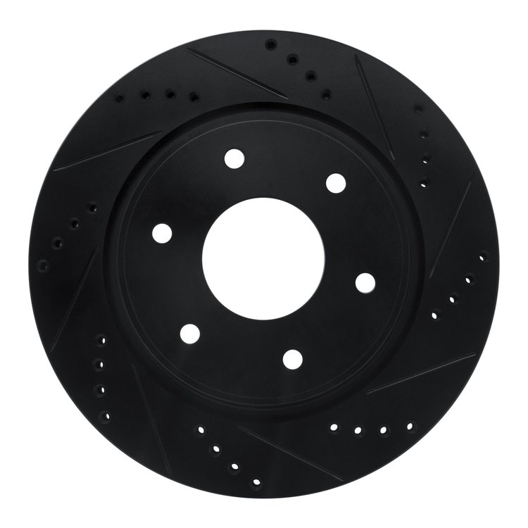 633-67096R Drilled/Slotted Brake Rotor [Black], 2005-2007 Infiniti/Nissan, Position: Front Right