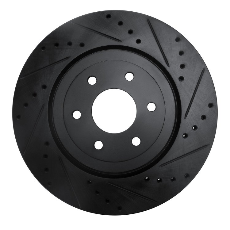 633-67099R Drilled/Slotted Brake Rotor [Black], 2008-2011 Infiniti/Nissan, Position: Front Right