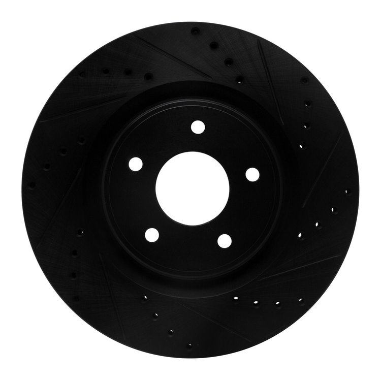 633-67104R Drilled/Slotted Brake Rotor [Black], 2014-2019 Infiniti/Nissan, Position: Front Right