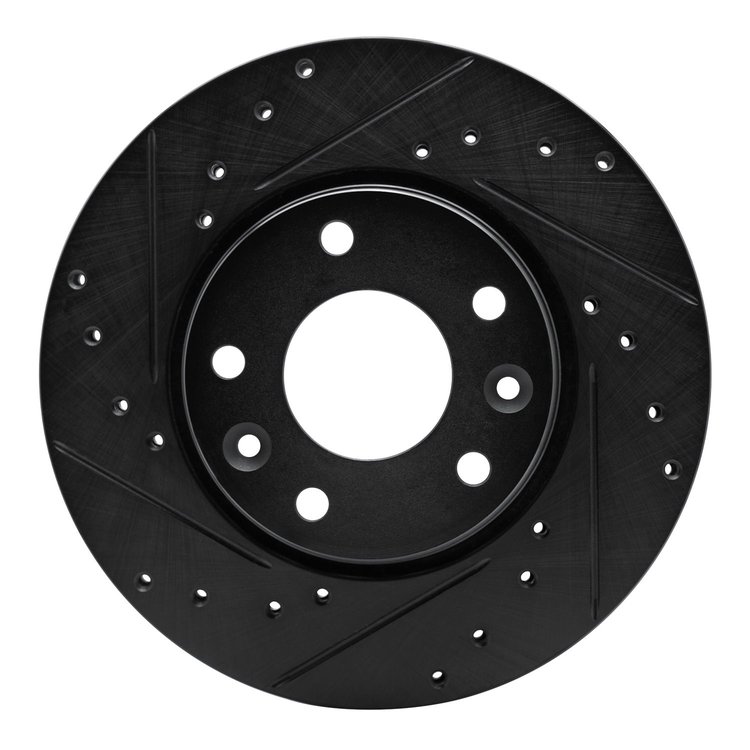 633-67114L Drilled/Slotted Brake Rotor [Black], Fits Select Infiniti/Nissan, Position: Front Left
