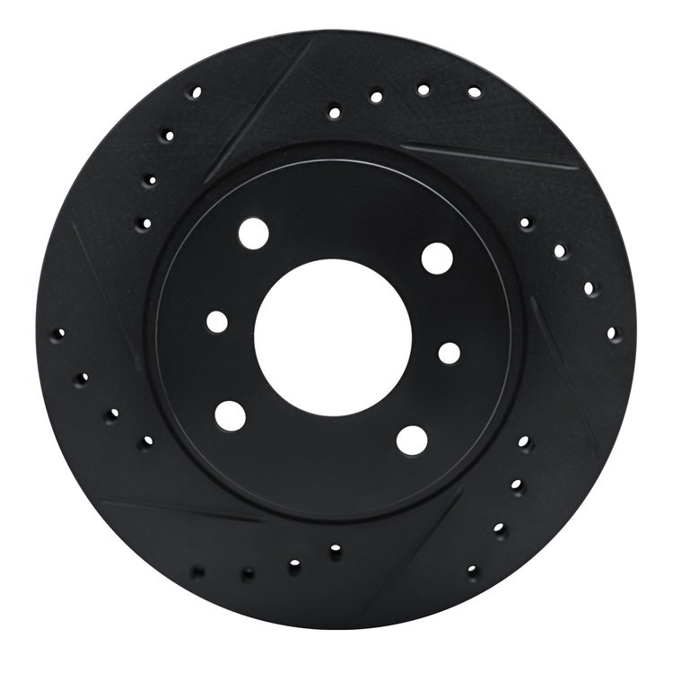 633-68000L Drilled/Slotted Brake Rotor [Black], 1990-1992 Infiniti/Nissan, Position: Front Left