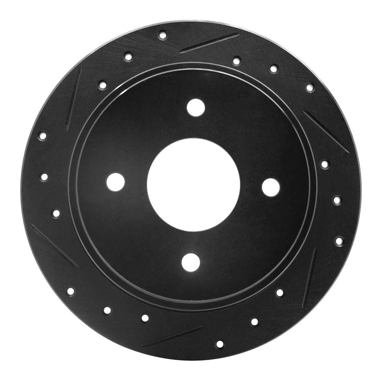 633-68001L Drilled/Slotted Brake Rotor [Black], 1990-1992 Infiniti/Nissan, Position: Rear Left