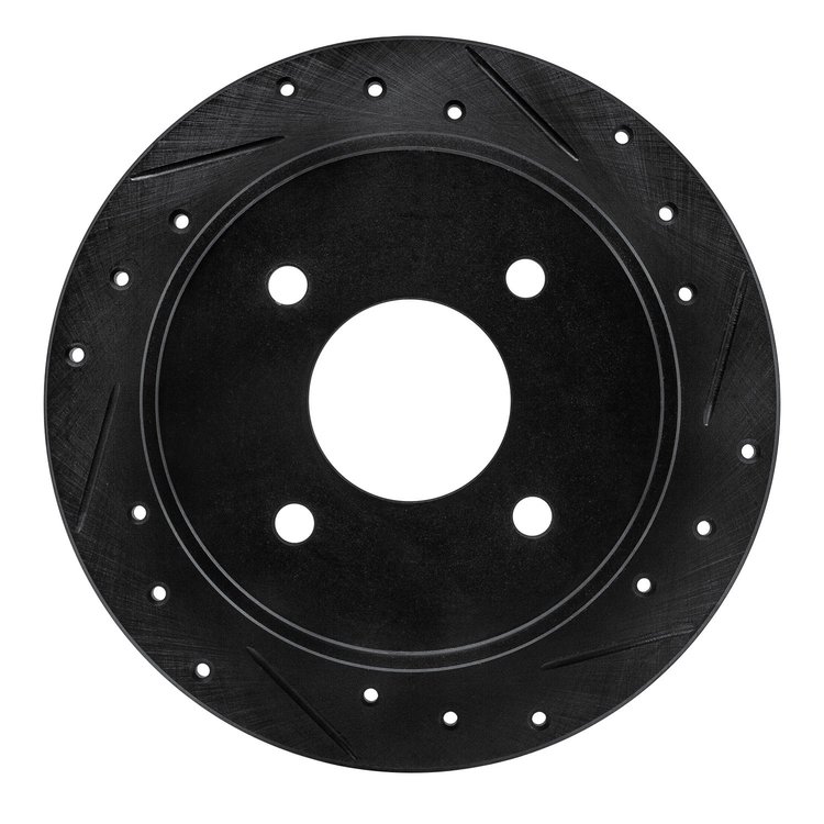 633-68001R Drilled/Slotted Brake Rotor [Black], 1990-1992 Infiniti/Nissan, Position: Rear Right