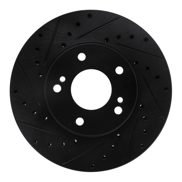 633-68002L Drilled/Slotted Brake Rotor [Black], 1990-1997 Infiniti/Nissan, Position: Front Left