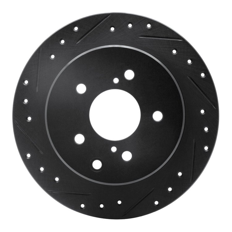 633-68003L Drilled/Slotted Brake Rotor [Black], 1990-1996 Infiniti/Nissan, Position: Rear Left