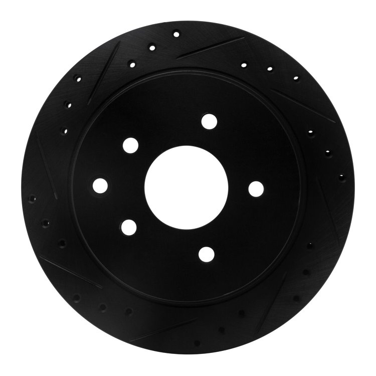 633-68004L Drilled/Slotted Brake Rotor [Black], 1993-2001 Infiniti/Nissan, Position: Rear Left