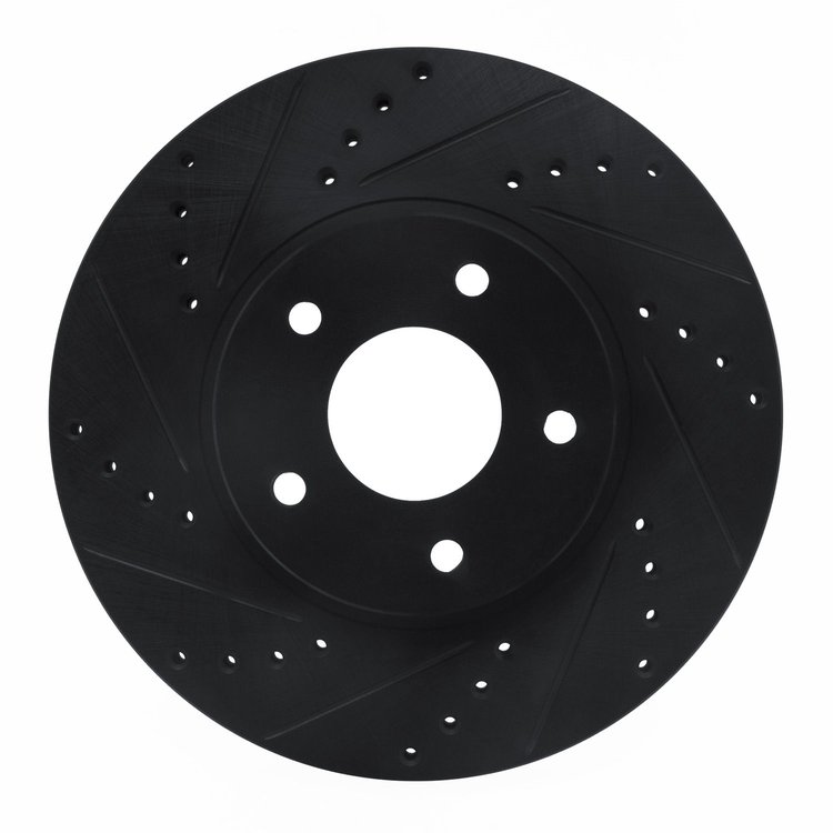 633-68005L Drilled/Slotted Brake Rotor [Black], 1997-2001 Infiniti/Nissan, Position: Front Left