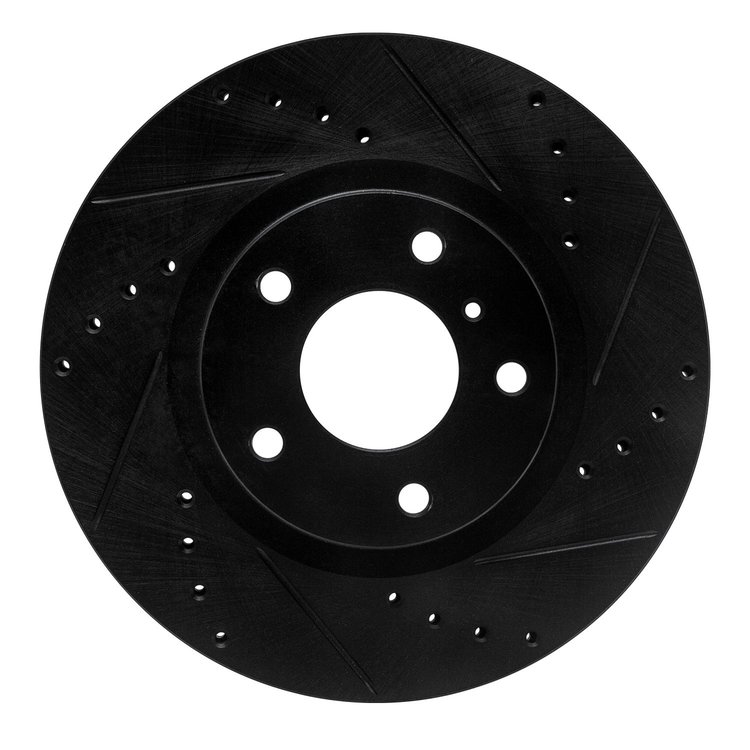 633-68007R Drilled/Slotted Brake Rotor [Black], 2003-2005 Infiniti/Nissan, Position: Front Right