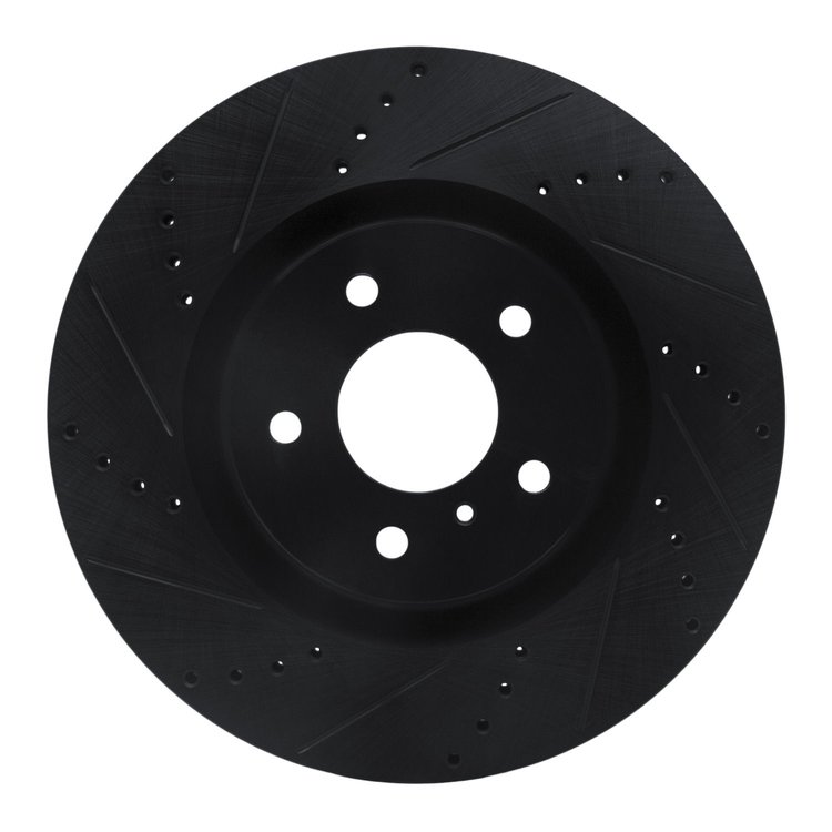 633-68008L Drilled/Slotted Brake Rotor [Black], 2003-2008 Infiniti/Nissan, Position: Front Left