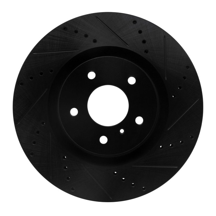 633-68008R Drilled/Slotted Brake Rotor [Black], 2003-2008 Infiniti/Nissan, Position: Front Right