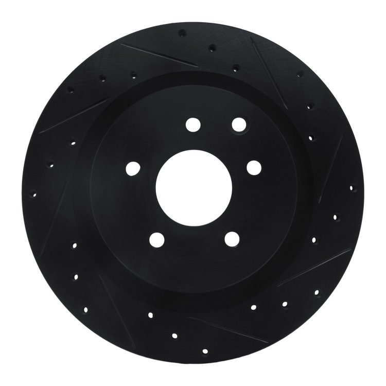 633-68009R Drilled/Slotted Brake Rotor [Black], 2003-2008 Infiniti/Nissan, Position: Rear Right