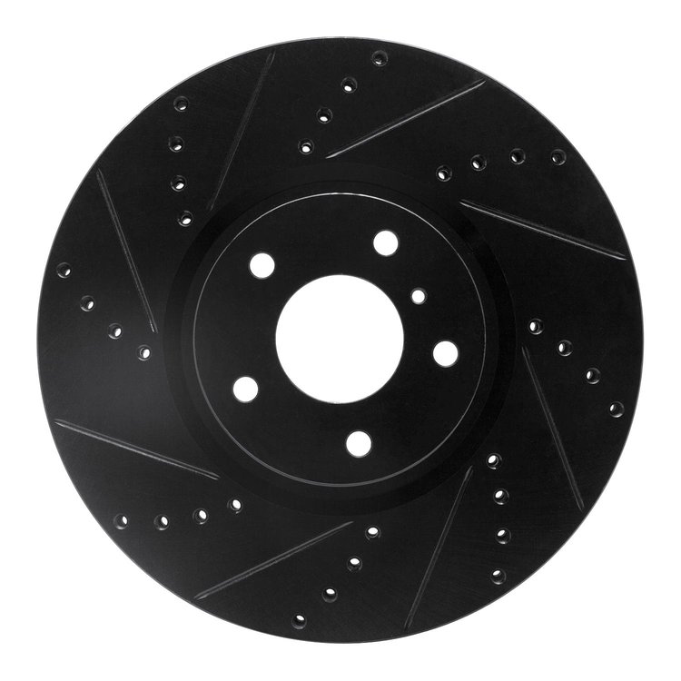 633-68011L Drilled/Slotted Brake Rotor [Black], 2007-2015 Infiniti/Nissan, Position: Front Left