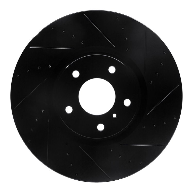 633-68011R Drilled/Slotted Brake Rotor [Black], 2007-2015 Infiniti/Nissan, Position: Front Right