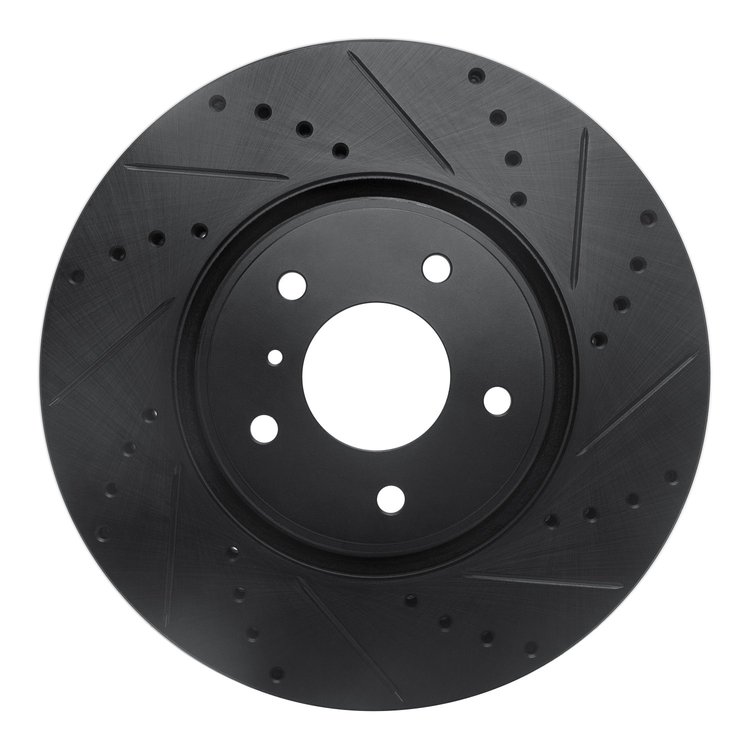 633-68014R Drilled/Slotted Brake Rotor [Black], 2005-2014 Infiniti/Nissan, Position: Front Right