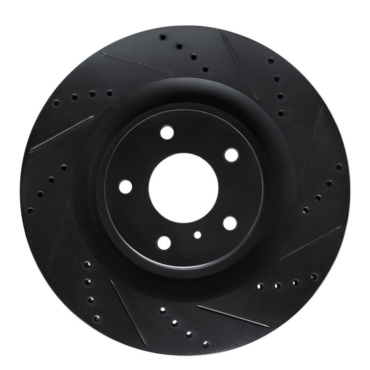 633-68018R Drilled/Slotted Brake Rotor [Black], Fits Select Infiniti/Nissan, Position: Front Right