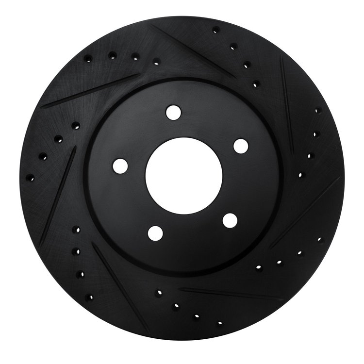 633-68019R Drilled/Slotted Brake Rotor [Black], Fits Select Infiniti/Nissan, Position: Rear Right