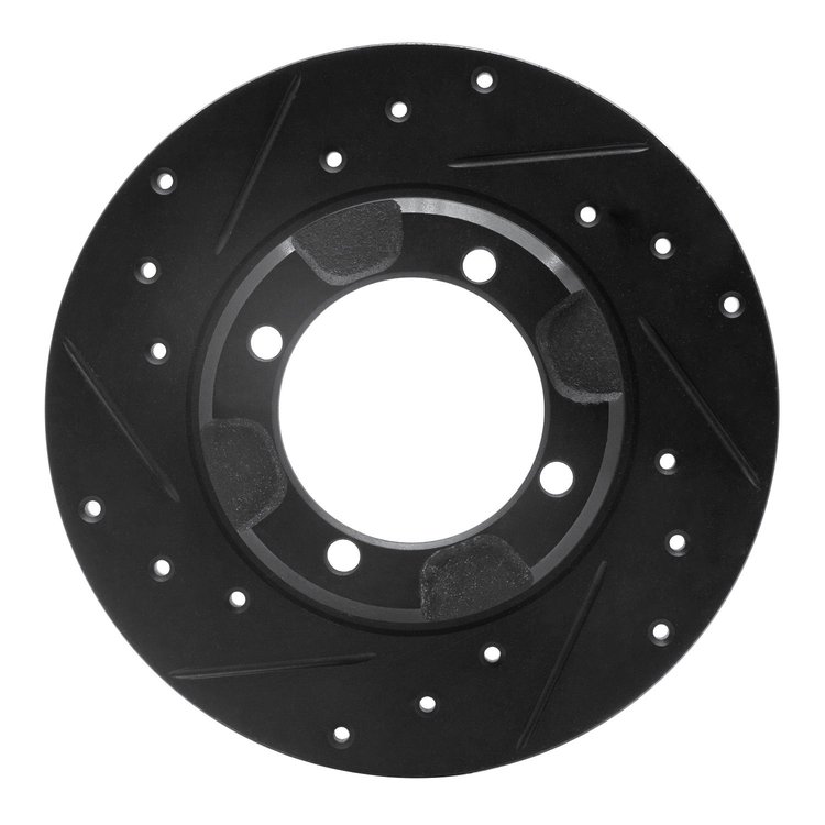 633-72002L Drilled/Slotted Brake Rotor [Black], 1985-1991 Multiple Makes/Models, Position: Front Left