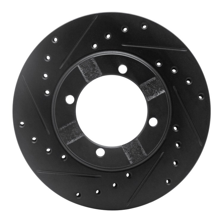 633-72003L Drilled/Slotted Brake Rotor [Black], 1983-1991 Multiple Makes/Models, Position: Front Left