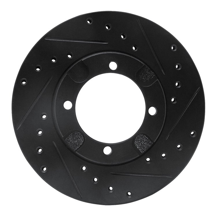 633-72003R Drilled/Slotted Brake Rotor [Black], 1983-1991 Multiple Makes/Models, Position: Front Right