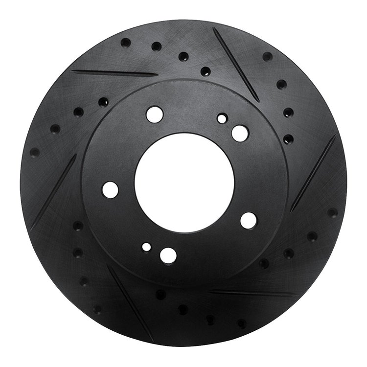 633-72004R Drilled/Slotted Brake Rotor [Black], 1983-1989 Multiple Makes/Models, Position: Front Right