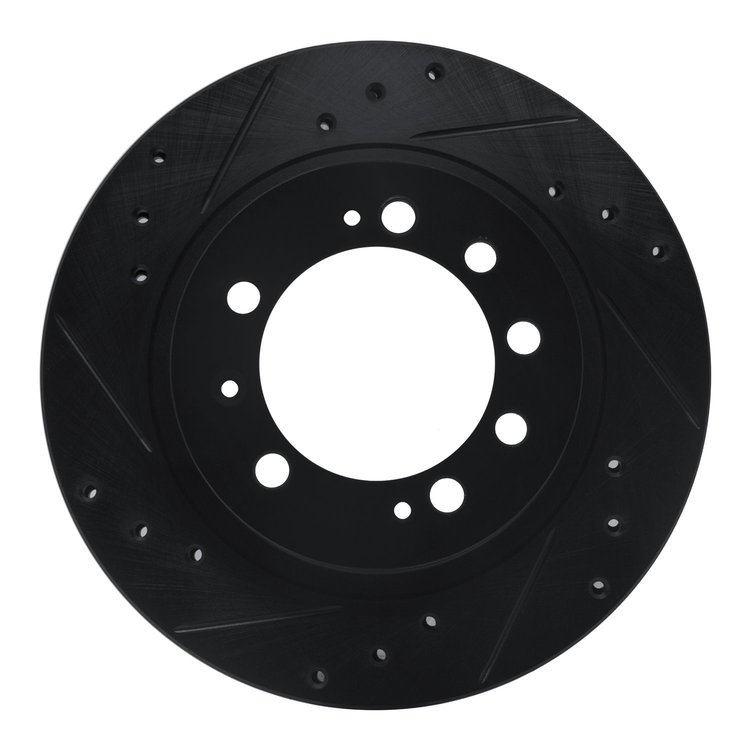633-72005L Drilled/Slotted Brake Rotor [Black], 1983-1989 Multiple Makes/Models, Position: Rear Left