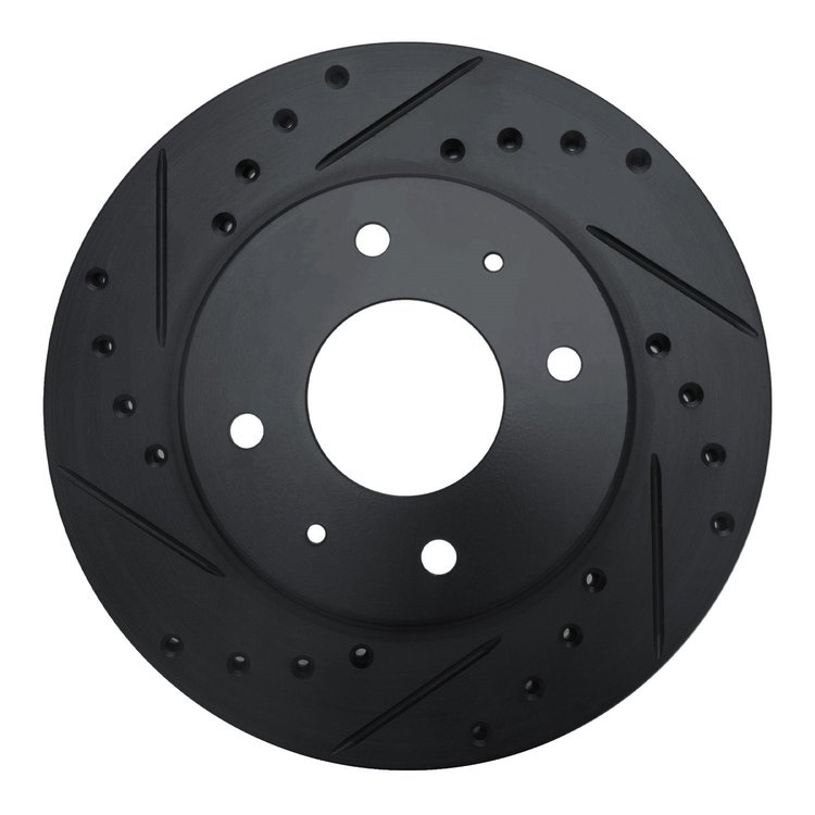 633-72006L Drilled/Slotted Brake Rotor [Black], 1985-1991 Multiple Makes/Models, Position: Front Left
