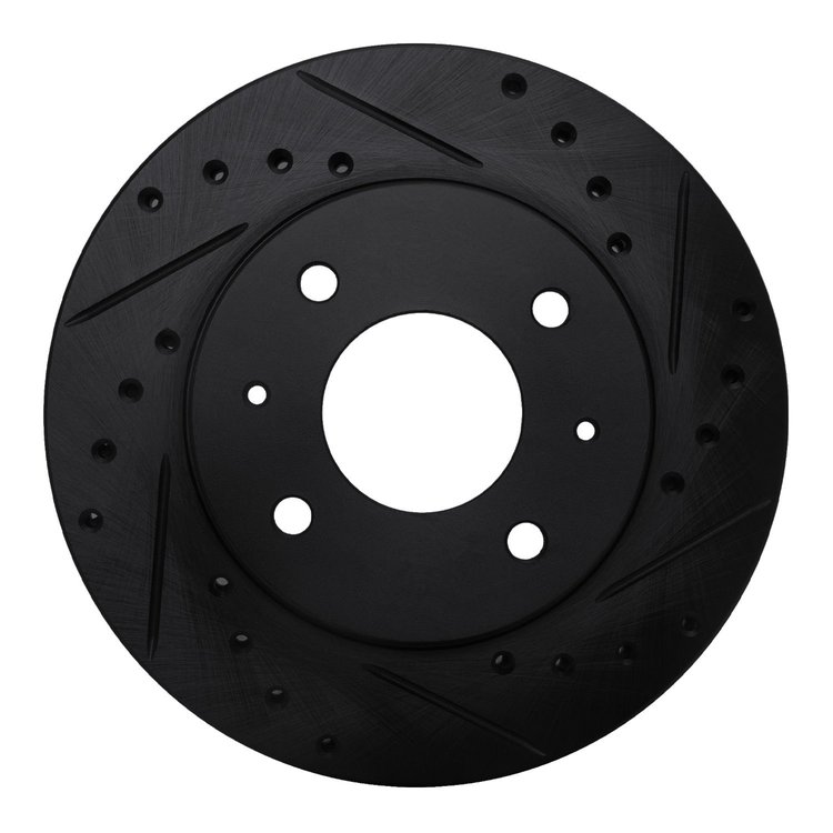 633-72006R Drilled/Slotted Brake Rotor [Black], 1985-1991 Multiple Makes/Models, Position: Front Right