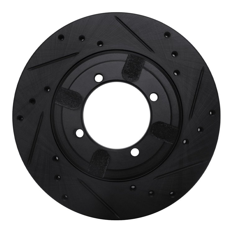 633-72009R Drilled/Slotted Brake Rotor [Black], 1984-1990 Multiple Makes/Models, Position: Front Right