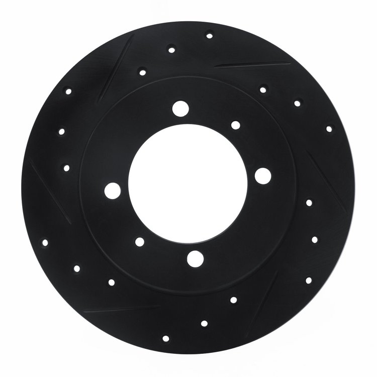 633-72011L Drilled/Slotted Brake Rotor [Black], 1988-1993 Multiple Makes/Models, Position: Rear Left