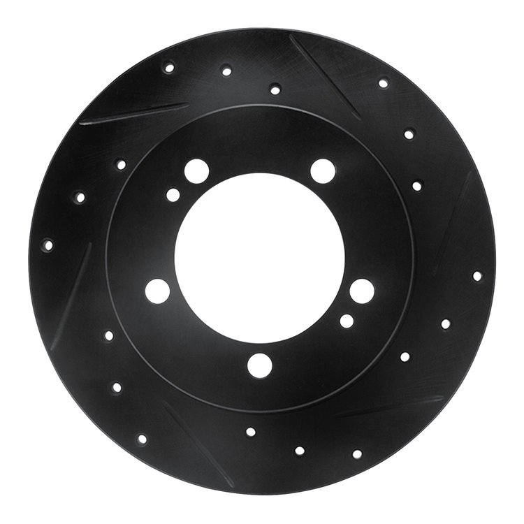 633-72012R Drilled/Slotted Brake Rotor [Black], 1990-1994 Multiple Makes/Models, Position: Rear Right