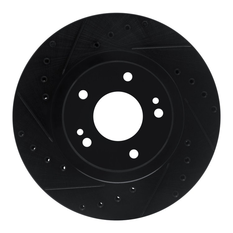 633-72014L Drilled/Slotted Brake Rotor [Black], 1991-1993 Multiple Makes/Models, Position: Front Left