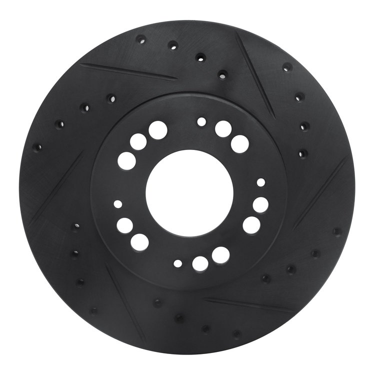 633-72015R Drilled/Slotted Brake Rotor [Black], 1991-2004 Multiple Makes/Models, Position: Front Right