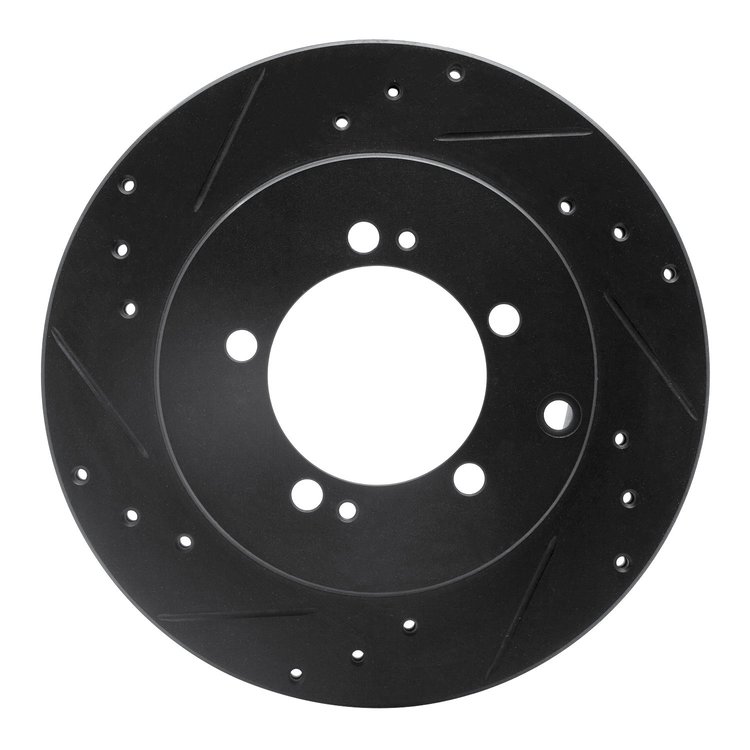 633-72017L Drilled/Slotted Brake Rotor [Black], 1991-1993 Multiple Makes/Models, Position: Rear Left