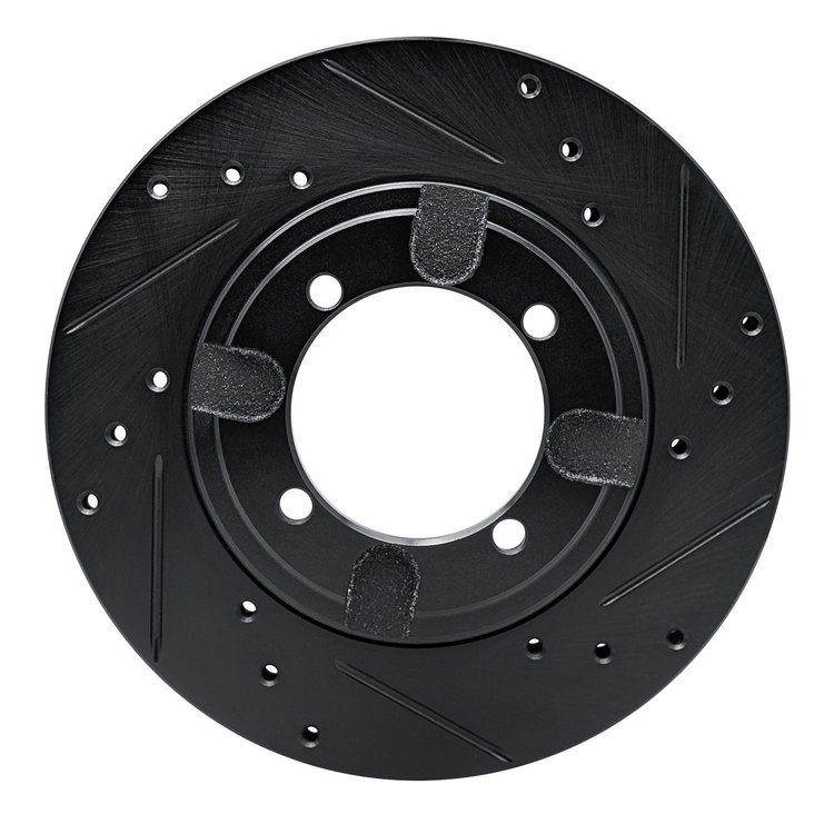 633-72020R Drilled/Slotted Brake Rotor [Black], 1991-1992 Mitsubishi, Position: Front Right