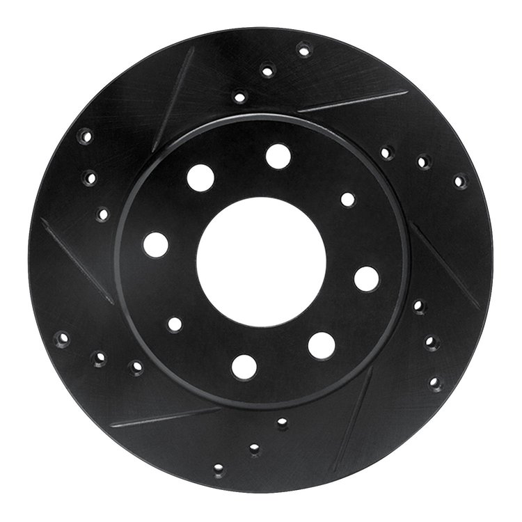 633-72022L Drilled/Slotted Brake Rotor [Black], 1988-2007 Multiple Makes/Models, Position: Front Left