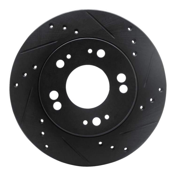 633-72023R Drilled/Slotted Brake Rotor [Black], 1990-2005 Multiple Makes/Models, Position: Front Right