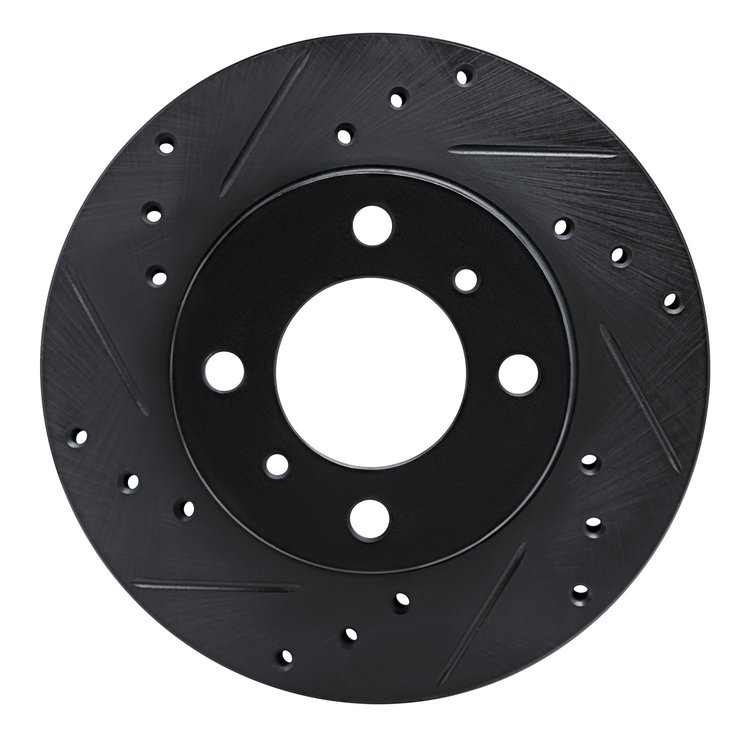 633-72024L Drilled/Slotted Brake Rotor [Black], 1992-2000 Multiple Makes/Models, Position: Front Left