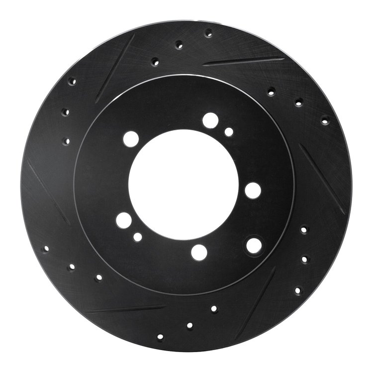 633-72029L Drilled/Slotted Brake Rotor [Black], 1994-1995 Multiple Makes/Models, Position: Rear Left